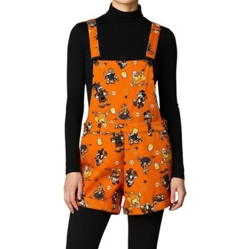 Her Universe Disney Halloween Short Overalls Womens Large Mickey Mouse & Friends